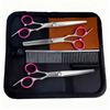 Portable Pet Grooming Scissor Set: Flat & Curved Hairdressing Tools