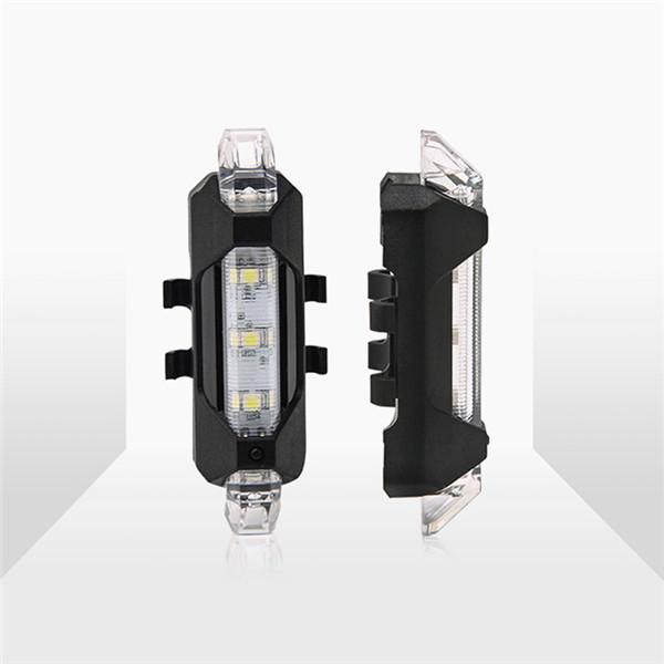 2X USB Bike Rear Tail Light LED Bicycle Warning Safety Rechargeable Lamp 4Modes