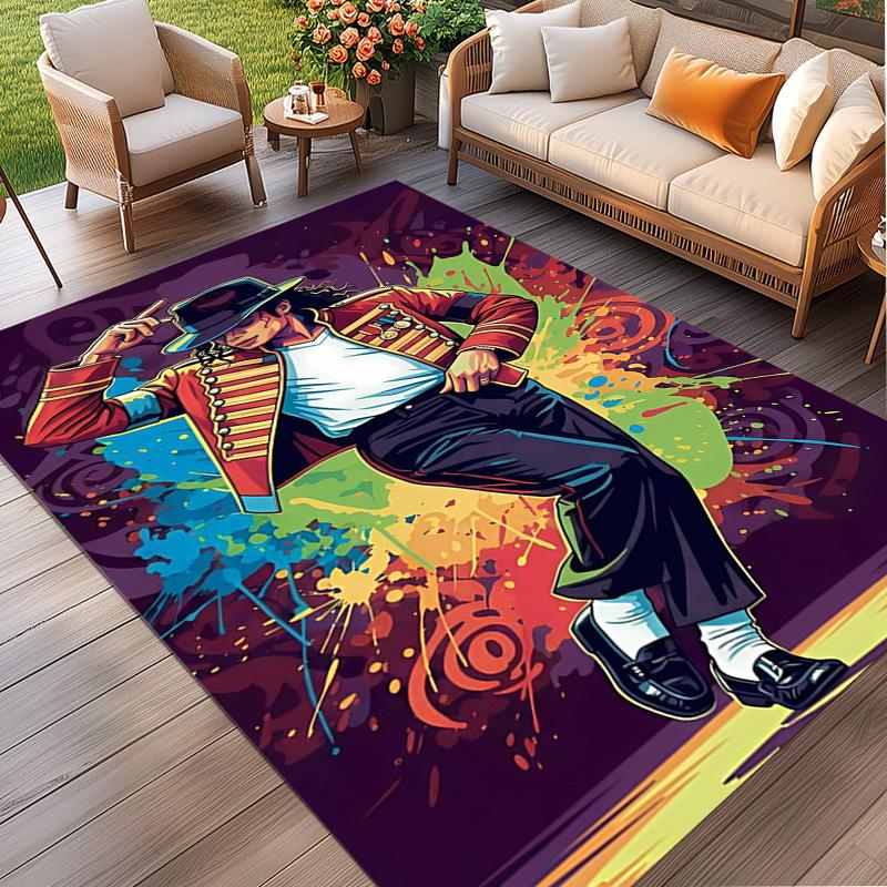Michael Jackson Print Rug, Washable Floor Carpet, For Entryway Dorm Laundry Room Office Study, Home Decor Birthday Christmas Gift