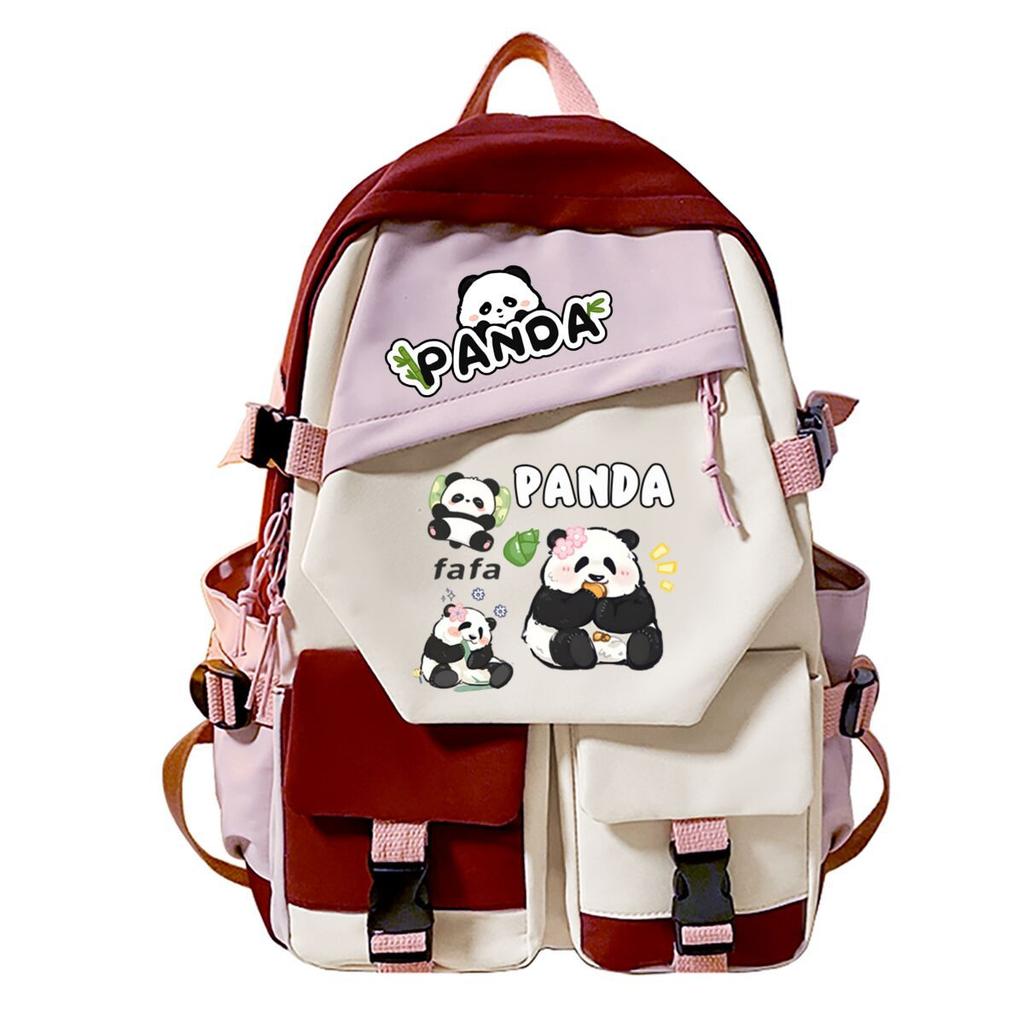 Panda Huahua Peripheral Printing Children'S Light Backpack Student School Bag Middle And High School Large Capacity