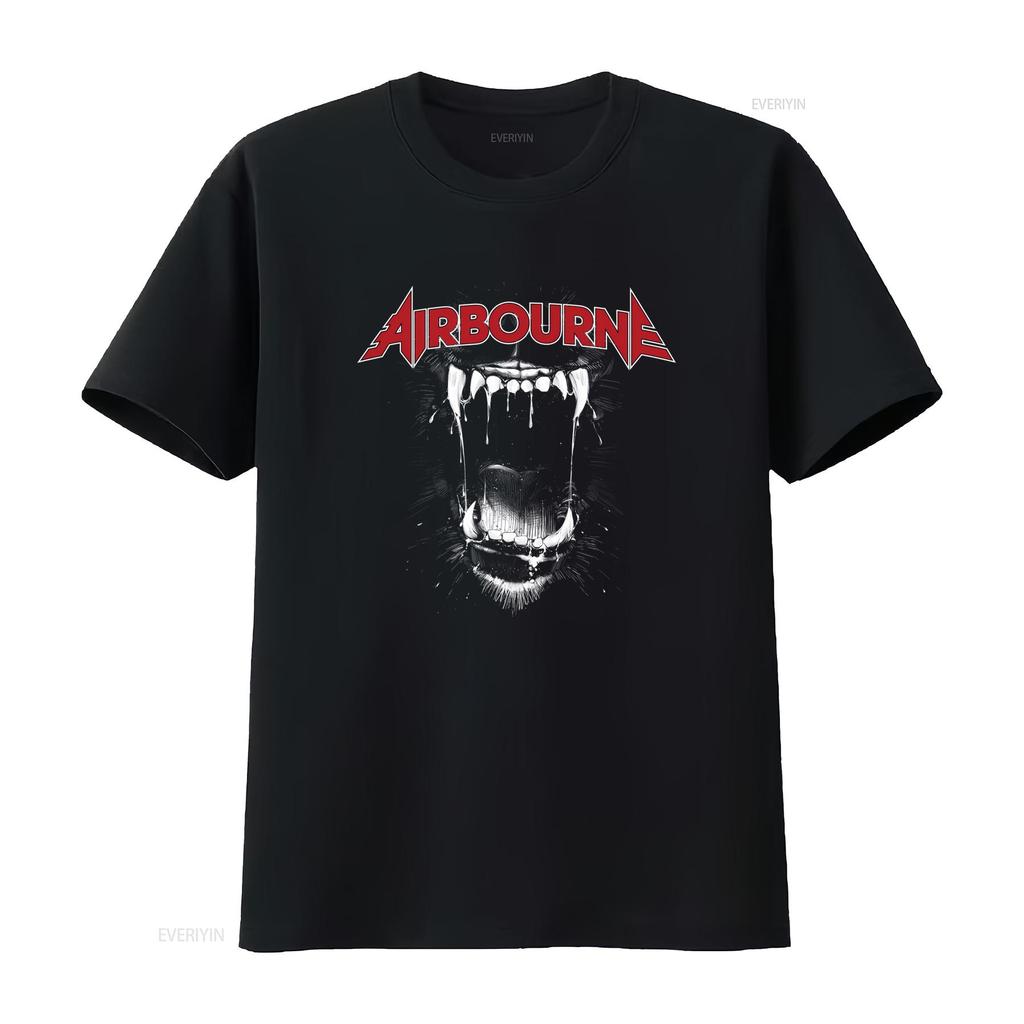 Airbourne Rock Band T Shirt Tour Te1508 5HCR Bold Design for Music Fans Vintage Washed Casual Comfortable Slightly Versatile