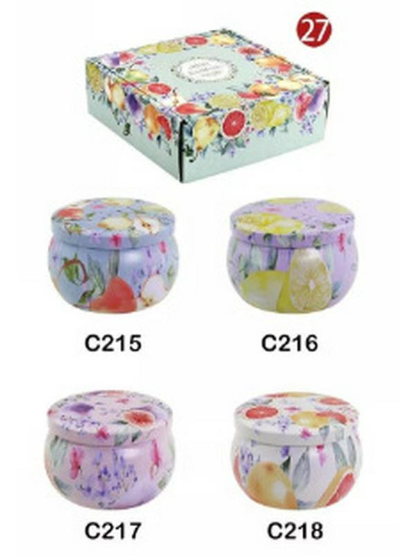 4.4oz Aroma Candle In Drum-shaped Tinplate Gift Jar