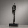 Standing Abstract Figure Sculpture with Rectangular Base Solid Decorative Object