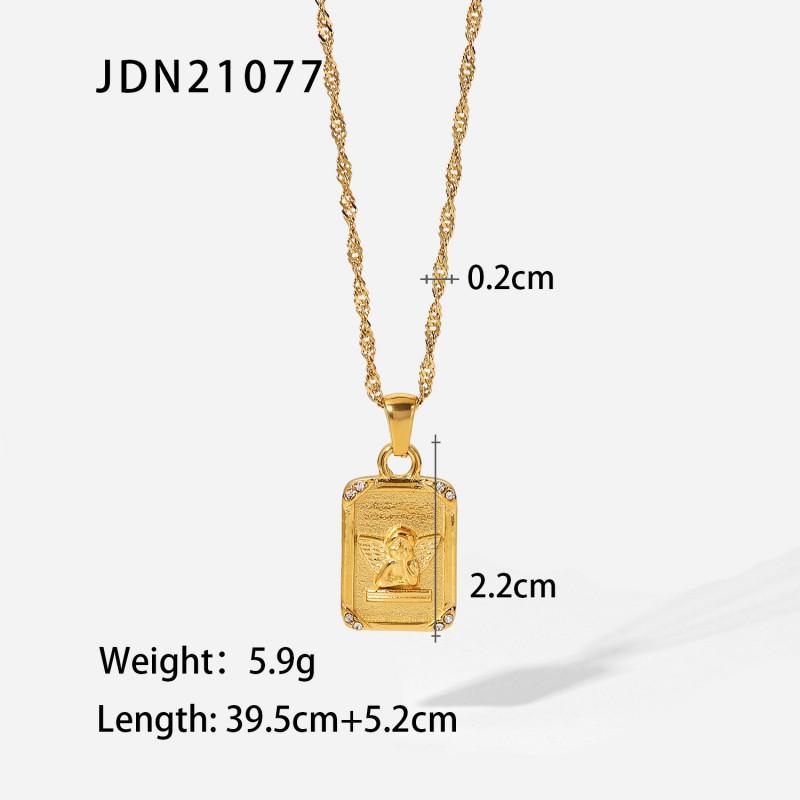 French Vintage Coin Pendant Necklace Ins Style Minimalist Versatile Sweater Chain Women