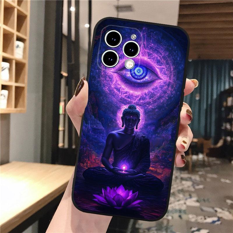 Buddha Phone Case For iPhone 17 Pro Max Air 16 15 14 13 Pro Max 15 16 Pro 15Plus Silicone Cover