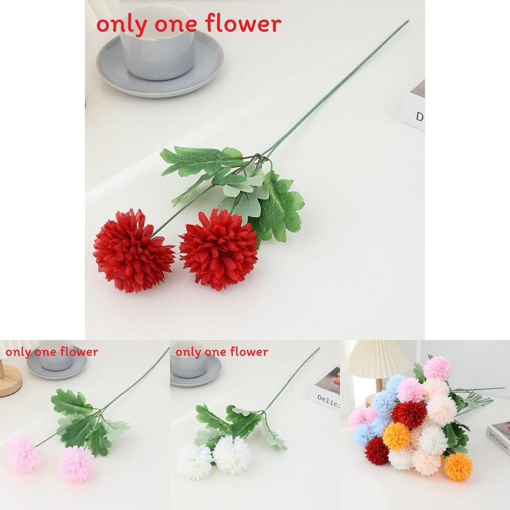 Silk Flower Long Doubleball Ping Pong Chrysanthemum For Wedding And Party Decor