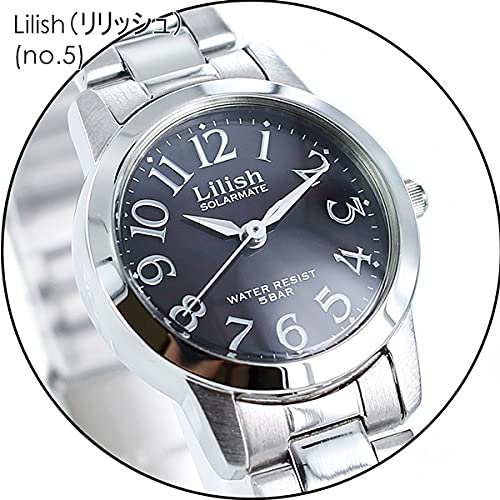 Lilish Solar Black Dial Silver Bracelet Watch Wristwatch [Lilish] Women's H997-902 [Item]