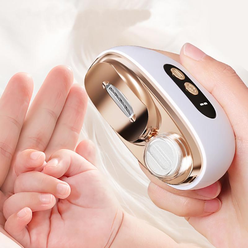 3 In 1 Electric Nail Trimmer Automatic Polished Baby Nails Scissors Clipper Manicure Cutter Supplies With LED Lighting