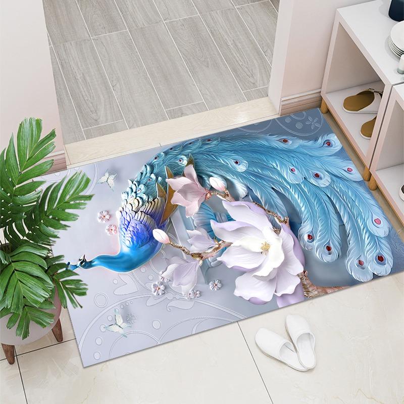 Bohemian Nordic Carpet Crystal Velvet Retro Entrance Doors Entrance Floormat Non Slip Mat Rectangular Door Mat Entrance Foot Mat