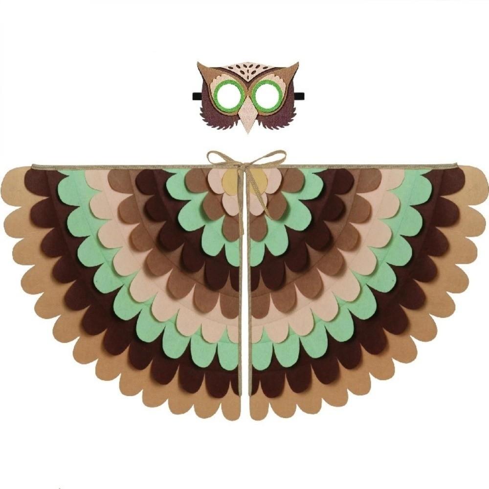 Bird Wings Halloween Cloak with Mask Felt Cloth Cape Mask Set  Stage Performance