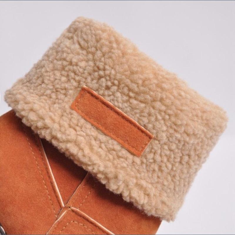 Winter-Schneestiefel für Damen in Übergröße - Klobiger Absatz, Dicke Sohle, Lammwollfutter, Auf Lager