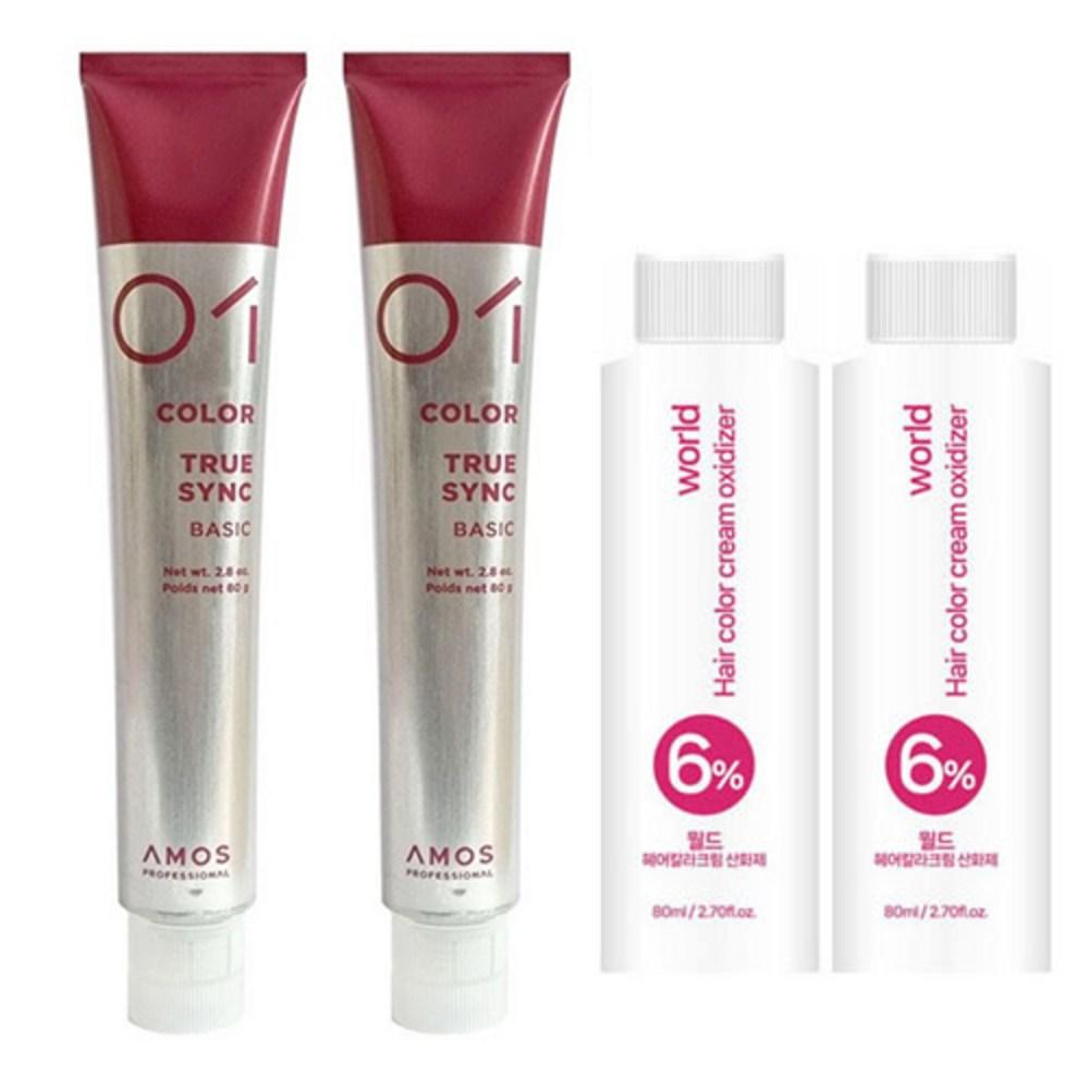 Amos Hair Dye Colorgenic True Sync 80ml + Oxidizer 8.04 2 Pcs