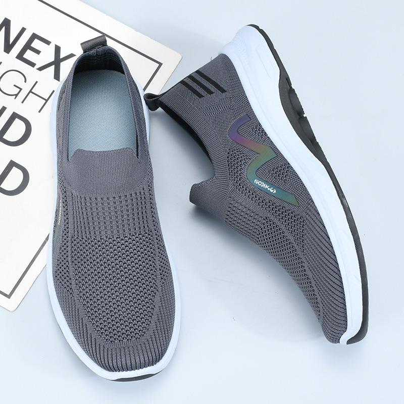 Shoes Men's Autumn New Men's Casual Shoes Breathable and Lightweight Sports Shoes One Pedal Middle-aged and Elderly Walking Shoes