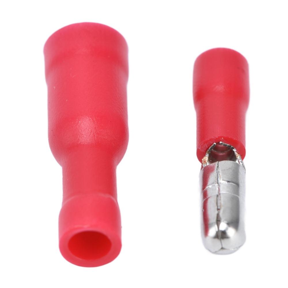 50 Pairs Red Male Female Connectors 22-16 AWG Wire Crimp Connectors Audio Wiring