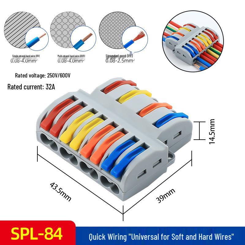 Quick Connector SPL-42/62, 2 In 2 Out Wire Terminal for Downlight and Household Solid