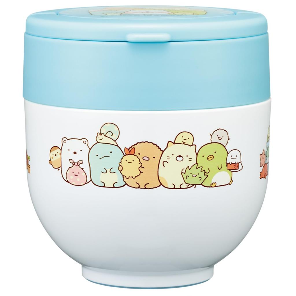 Skater Insulated Lunch Bowl with Folding Sumikko Gurashi Box, Type, 540ml, Women's Size, 2-Tier, Handle, "Atsumaru-n-desu" (LDNO6-A)