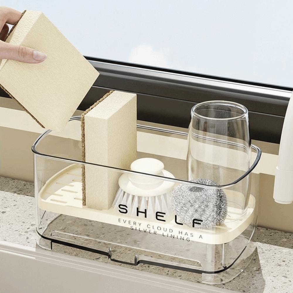 Transparent Kitchen Sink Rag Rack Space Saving Sponge Drain Rack  Kitchen Supplies