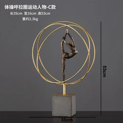 Creative Resin Gymnast Art Sculpture Decoration Desktop Exquisite Crafts Abstract Figure Statue Figurines Home Decoration Modern