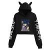 Jujutsu Kaisen Damen Kapuzenpullover mit Katzenohren