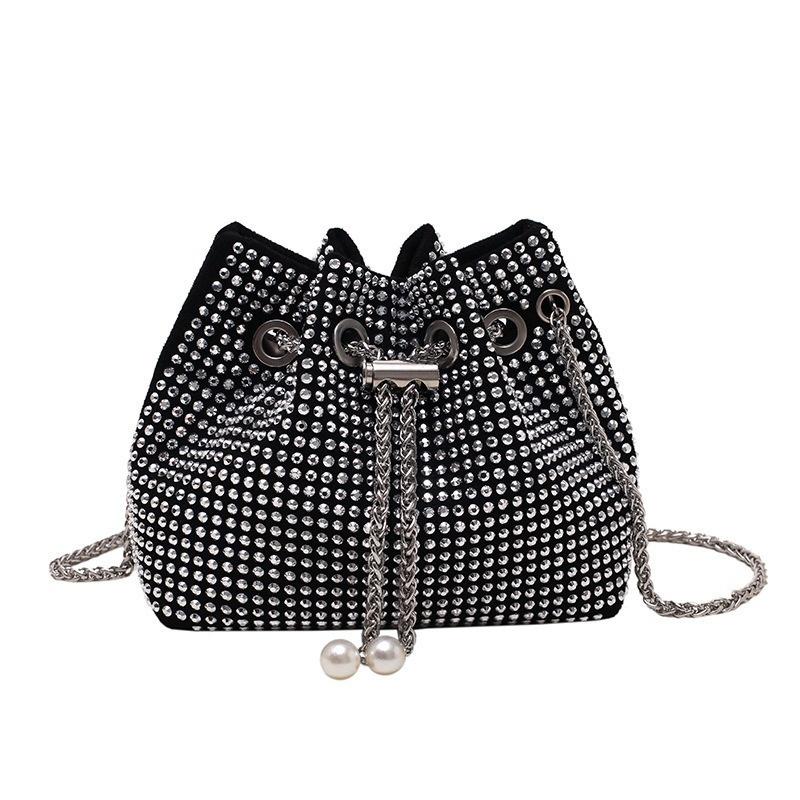 2022 Summer Mini Rhinestone Women's Bag Fashion Diamond-studded Blessing Bag Rhinestone Chain Messenger Bag