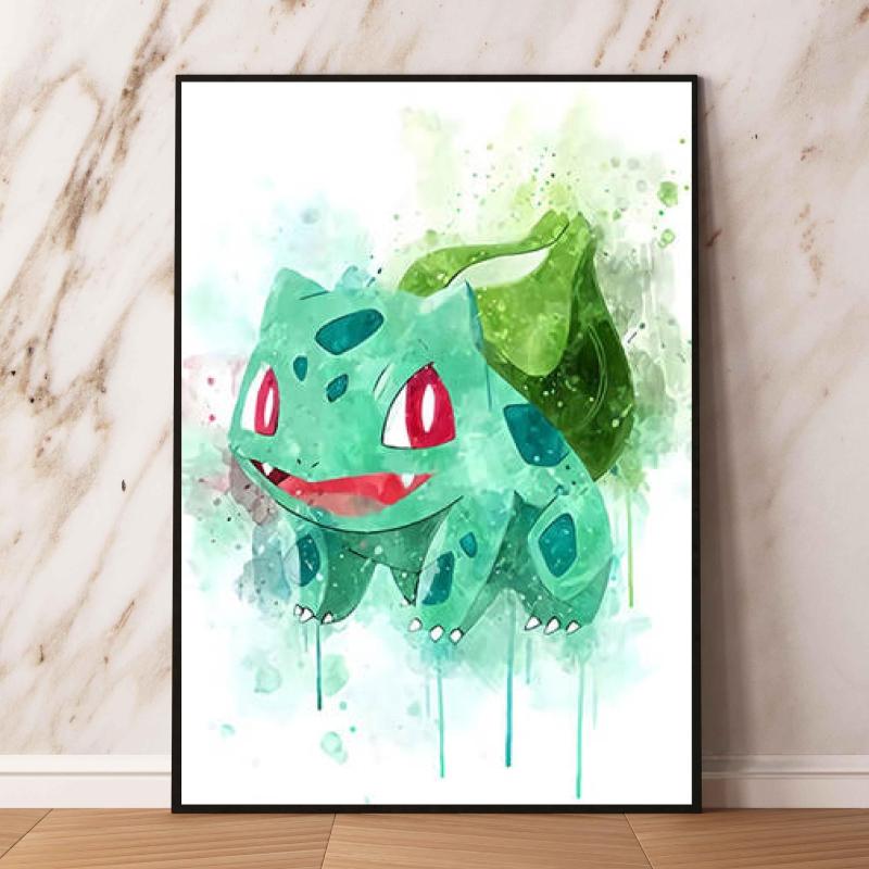 Japanese Anime Canvas Paintings Pokemon Eeveelution Watercolor Style High Quality Art Children Gifts Living Room Home Decoration