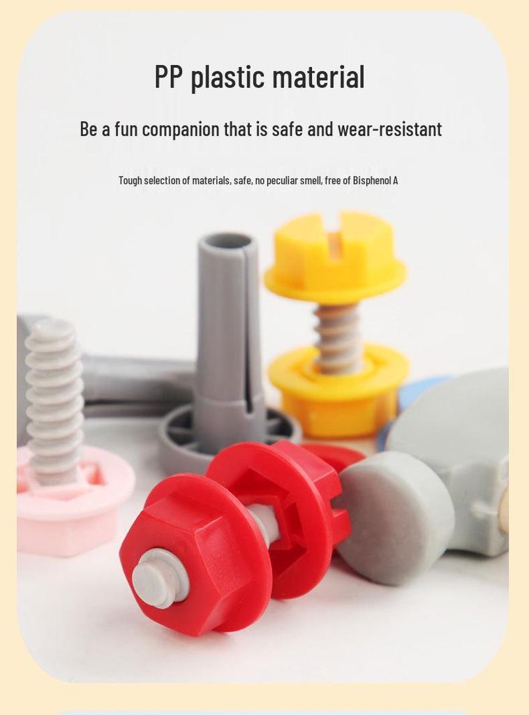 Children's Wooden Tool Bench Set - Educational Assembly Toy Kit