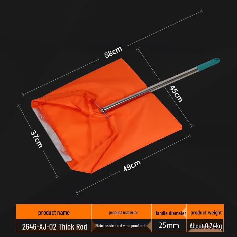 Orange Windproof Sanitation Dustpan Bag, Thick Pole, 10-Pack толстого столба