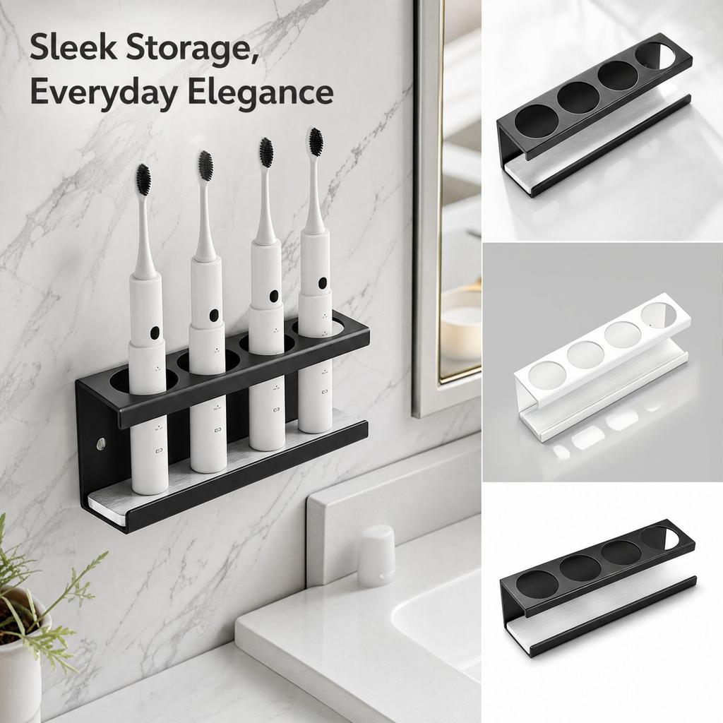 Toothbrush Holder Stand with Diatomaceous Base, Bathroom Countertop for Toothbrushes