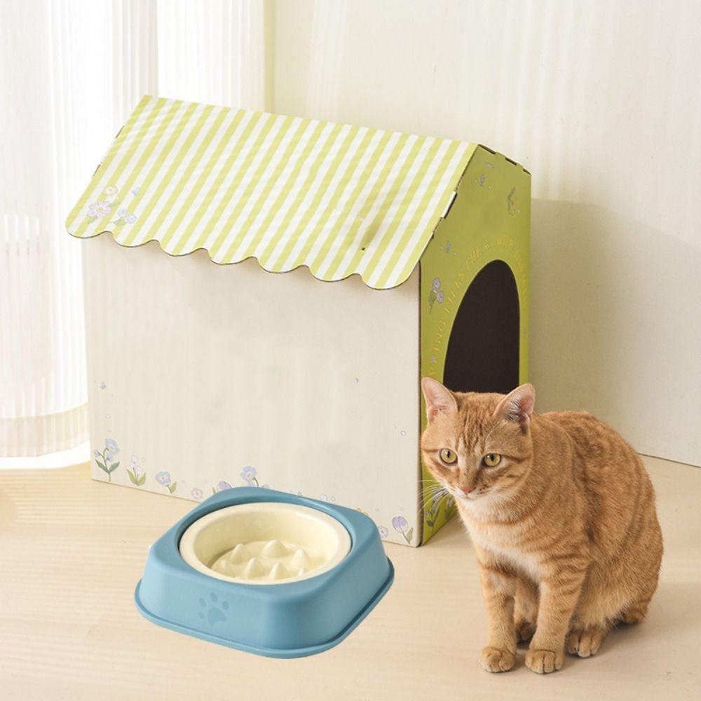 Ceramic Cat Feeding Bowl Anti-Chocking Kitten Food Tray Pet Food Plate Dog Slow Feeder For Puppy