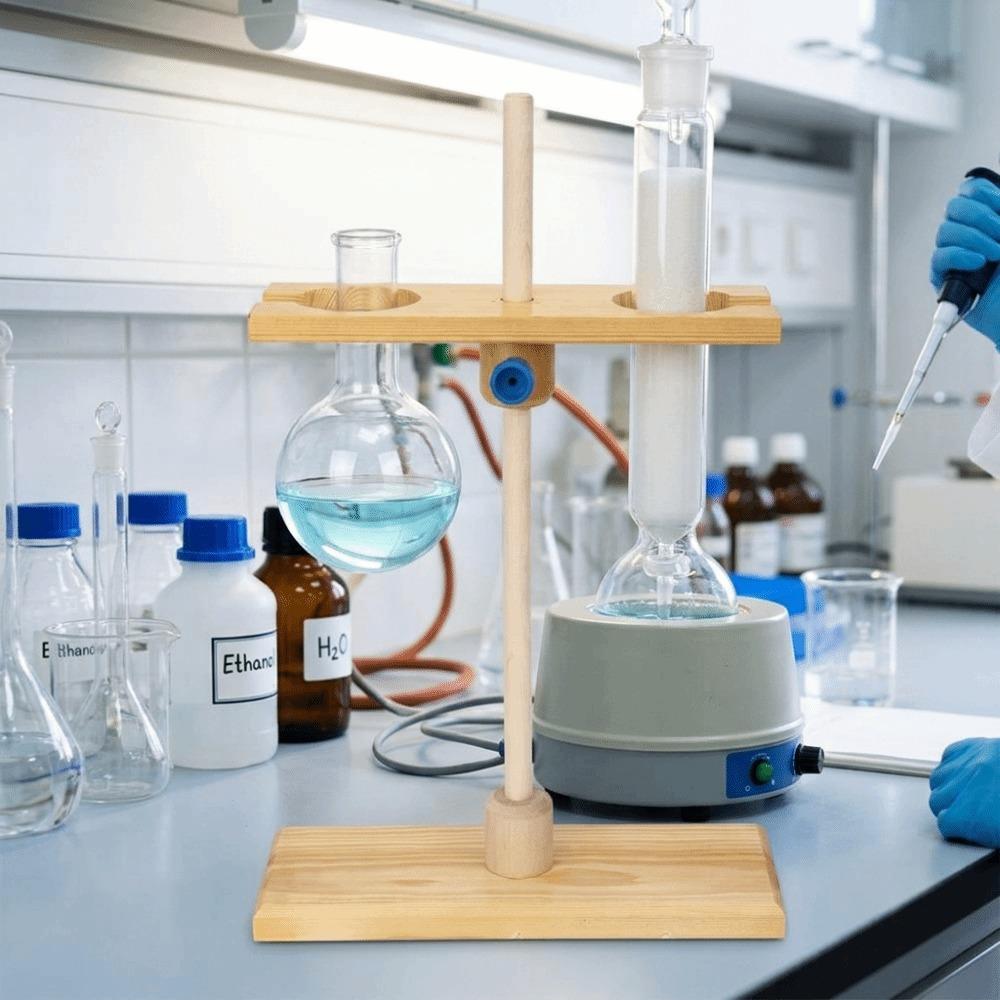 2 Hole Wood 2 Hole Funnel Rack 2 Hole Separatory Funnel Holder Funnel Stand Lab Analysis