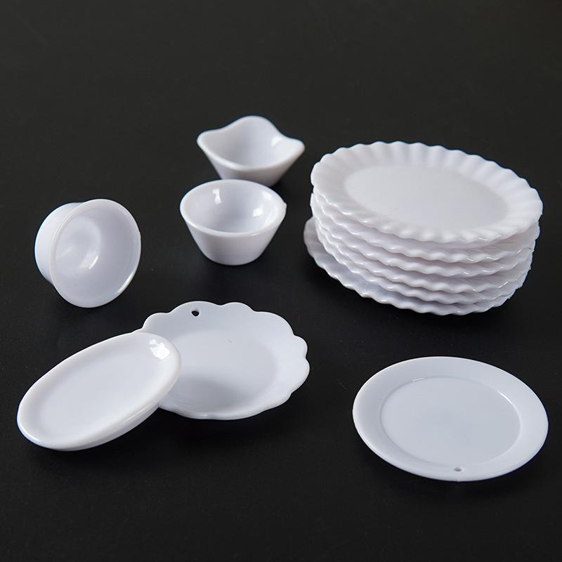 Miniature Tableware Set: Dollhouse Plates & Dishes for DIY Role-Playing Scenarios