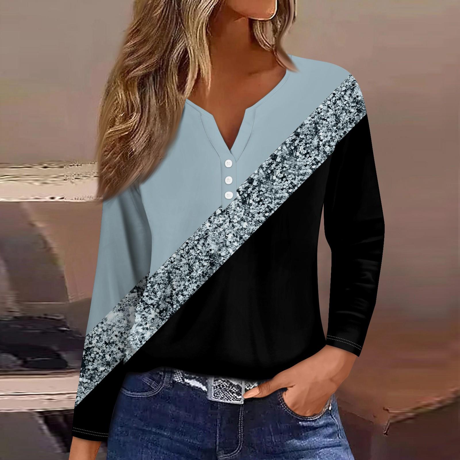 Жен. Футболка Футболка Пуговицы Цветочный принт Длинный рукав Повседневные Выходные Мода — фото 9