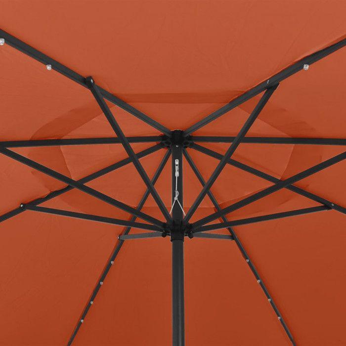 Parasol d'extérieur LED vidaXL - Mât en métal 400cm - Terre cuite