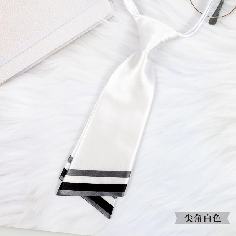 Korean Version Of Professional Sharp Corner Gray Small Tie Japanese Bow Tie Flower Ribbon Bow Student Business Women'S Tie
