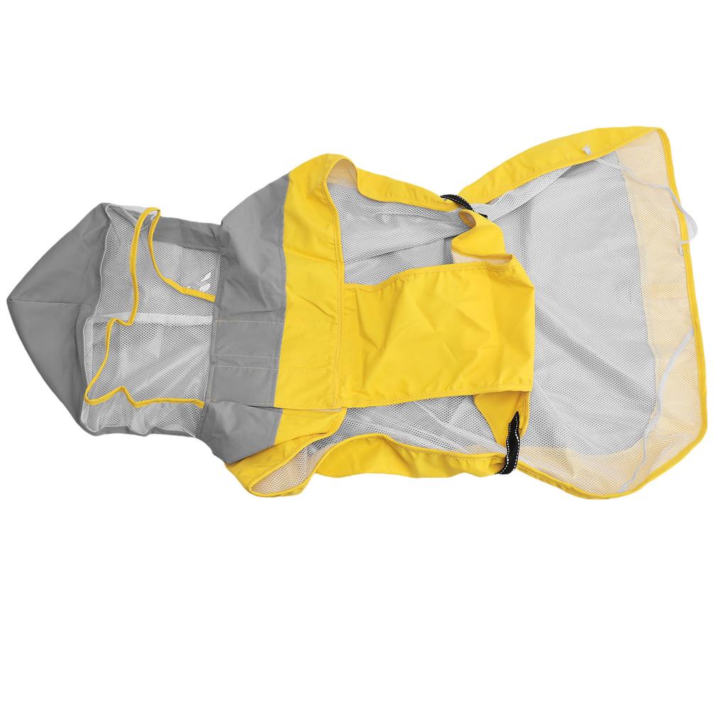 Hunde Regenmantel mit Kapuze und Reflexstreifen, durchsichtige PVC-Krempe, verstellbarer Klettverschluss, wasserdicht, Hunde Regenjacke für