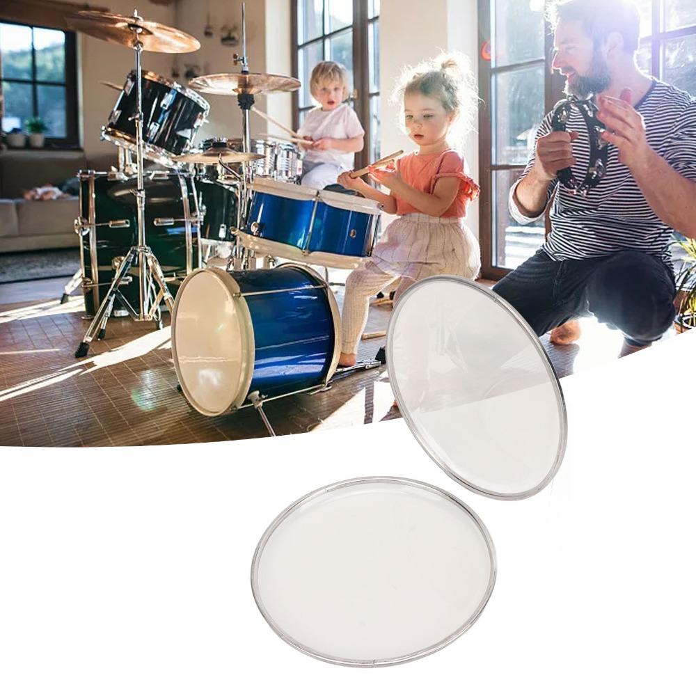 2pcs Polyester Film Drumhead Replacement Waterproof Jazz Drum Accessory Drum Head For Drummers