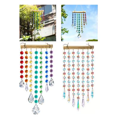 Crystal Suncatcher Wind Chimes Hanging Rainbow Maker Chandelier Crystal Pendant Wind Chime Window Hanging Ornament