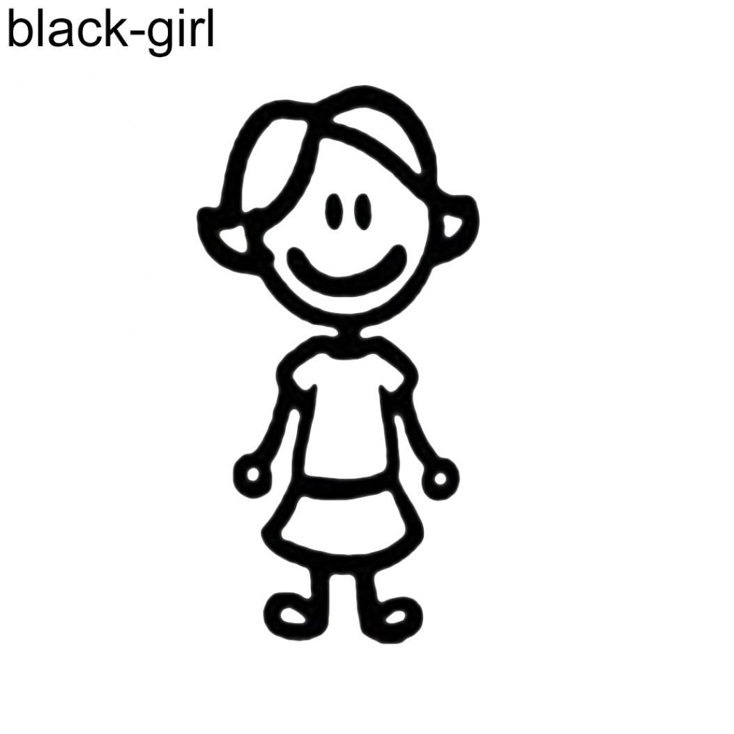 

Забавная фигурка члена семьи, собака, кошка, декор автомобиля, наклейка, наклейка для окна, двери