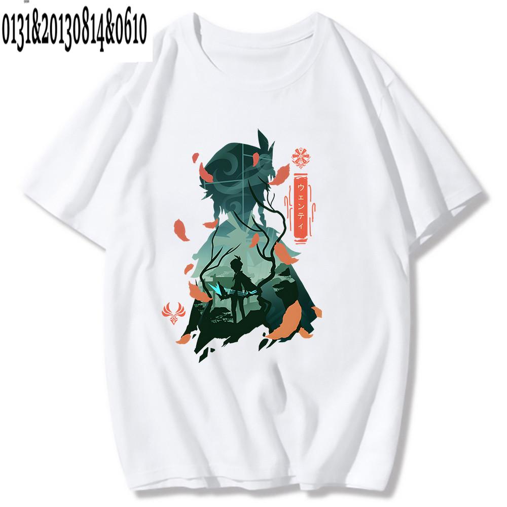 Trička Genshin Impact Printing Trička Xiao Venti Print Trička Hu Tao Zhong Li Grafika Kaedehara Kazuha Raiden Shogun Trička
