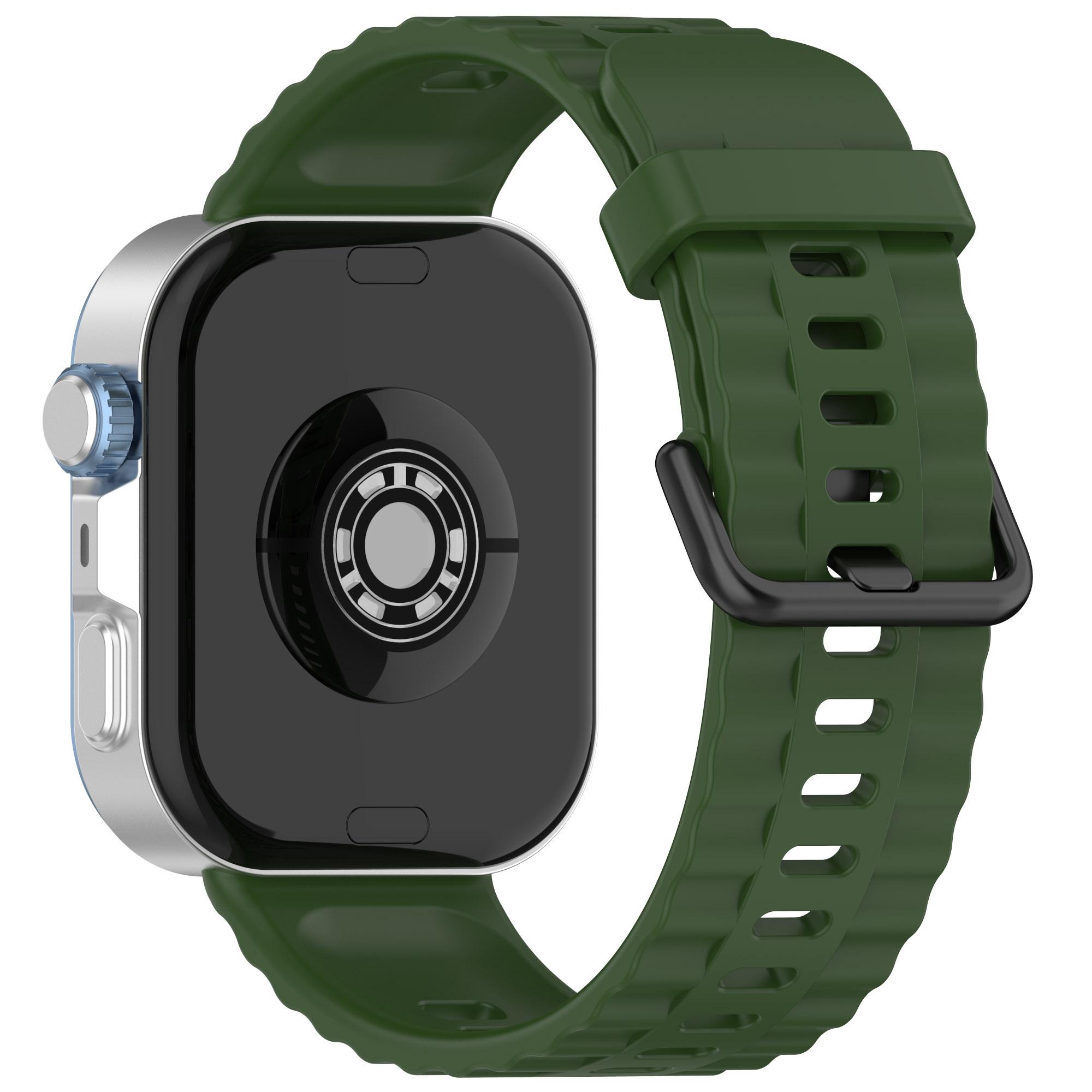 

Silicone Watch Strap for Huawei Watch Fit 4/Fit 4 Pro/Fit 3 Black Buckle Wrist Band Army Green