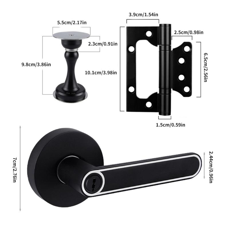 Door Levers Lock with Door Stoppers and Hinges Left/Right Handed Door Levers Handle Lock Bathroom Privacy Lock Enduring