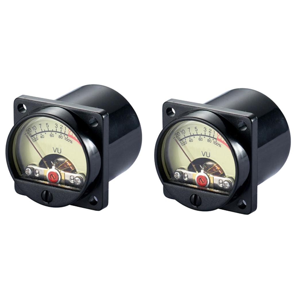 2 Precision Panel Meter VU Audio Level Amp With Warm Bk