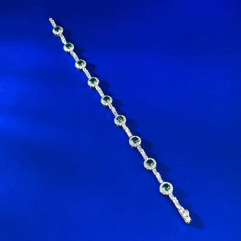New S925 Silver Green Fairy Bracelet for Daily Classic Fashion Versatile High End Wedding Jewelry