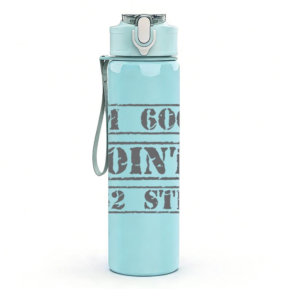 1PC OM 606 Minimalist Car Text Print 750ml Portable Sports Water Bottle Leakproof Gym Outdoor Travel Drink Cup