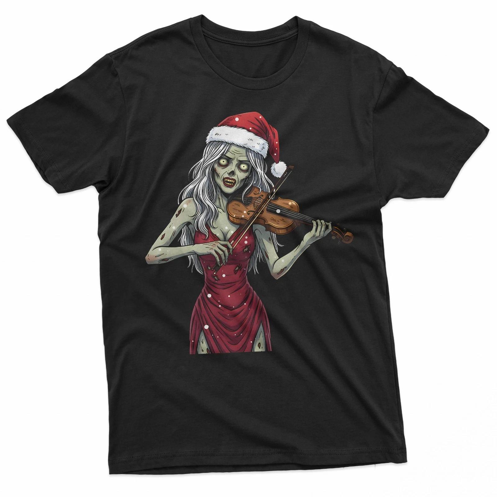Zombie Girl Playing Violin For Woman T-Shirt 3XL