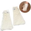 Womens Y2K Girls Winter Furry Leg Warmer wtih Drawstring Harajuku Letter Label Furry Plush Flared Boot Cover Long Socks