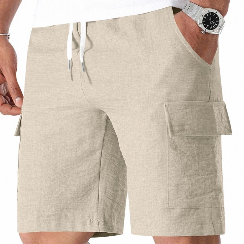 Mens Multi Pocket Drawstring Waist Casual Cargo Shorts Relaxed Fit Lightweight Summer Beach Shorts for Outdoor Activities