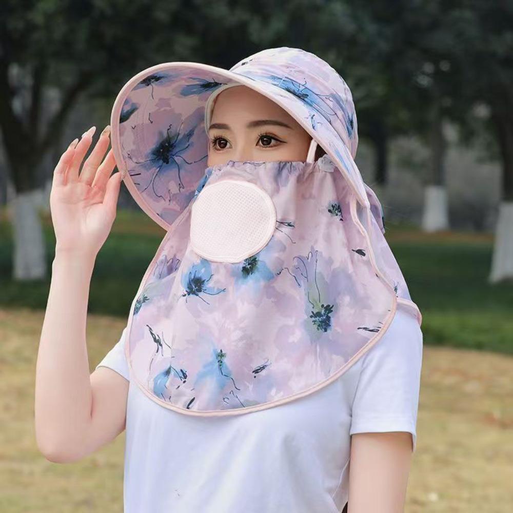 Face Mask Picking Tea Hat Neck Cover Sunscreen Fisherman Hat Breathable Women Sun Hat  Farm Work