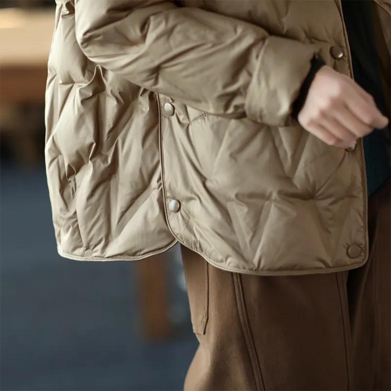 Women's Thickened Warm Long-sleeved Cotton-padded Jacket, Loose and Thin, Solid-color Outer Cotton-padded Jacket