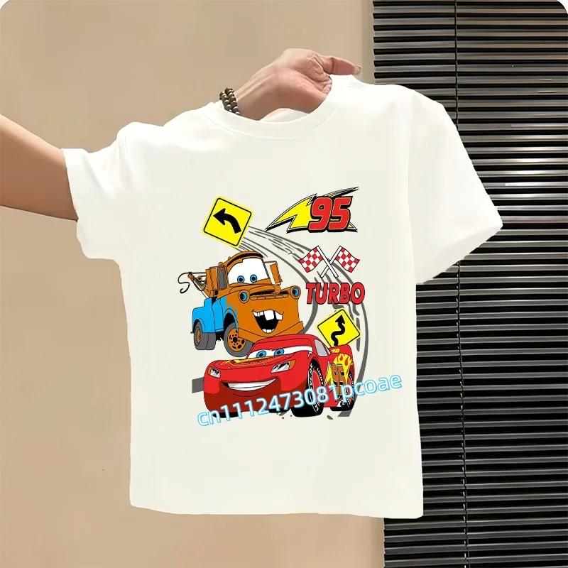2026 Cars of the Universe Children's Pure Cotton Short-Sleeved Boys' Sports Shirt Girls' Casual Top Cartoon Print Summer T-Shirt